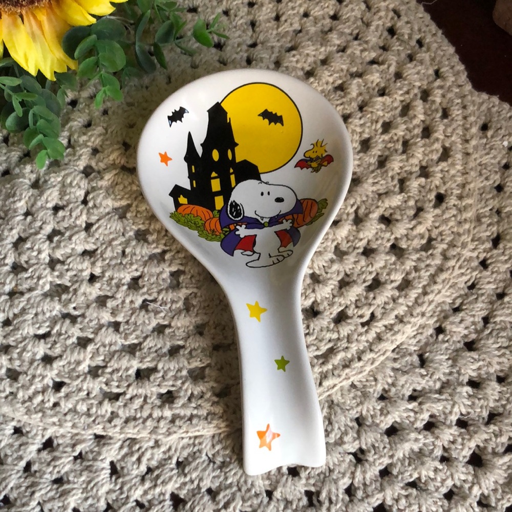 Peanuts Snoopy Halloween Ceramic Spoon Rest - White